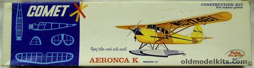 Comet Aeronca K Floatplane - 25 Inch Wingspan Flying Balsa Airplane Model, 3208 plastic model kit